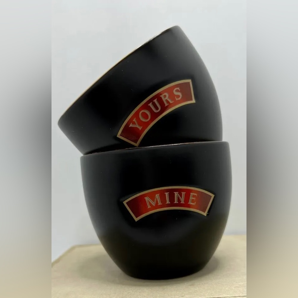 2 Baileys Irish Cream Vintage Shot Glasses Dessert Cup 90s Yours Mine Bar Liquor